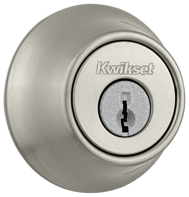 KwiksetÂ® 660-15-SMT-RCAL-RCS Single Cylinder Deadbolt w/ Smart Key, Satin Nickel