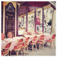 "Cafe le Dome" Digital Paper Print by Laura Marshall, 42"x42"