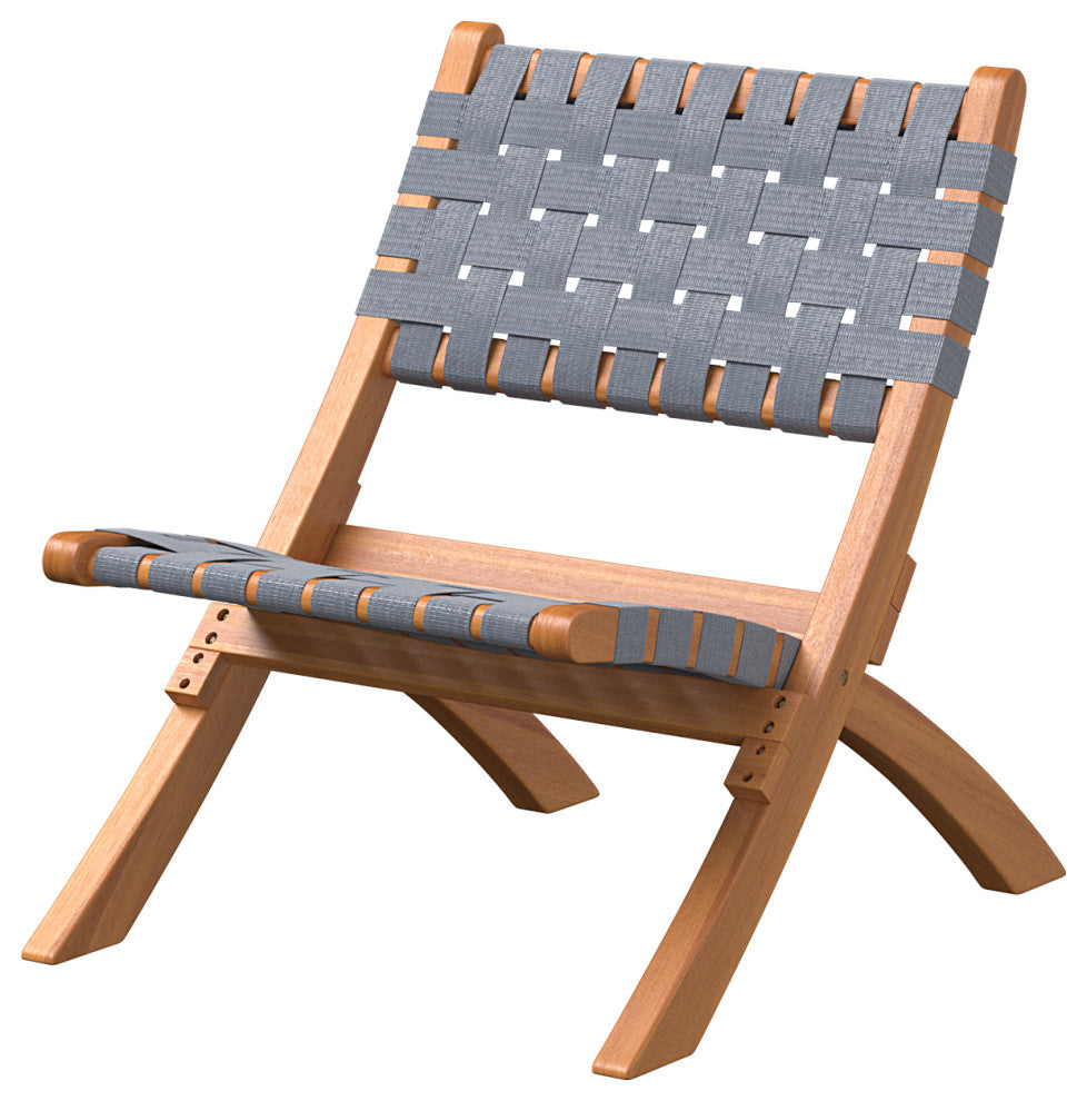 Sava Indoor-Outdoor Folding Chair in Warm Gray Webbing