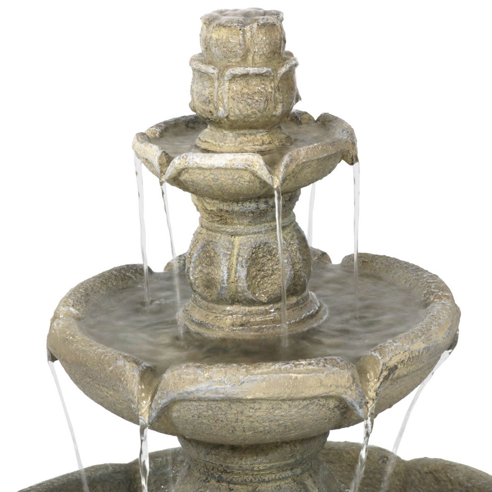 Sunnydaze Birds' Delight Outdoor Garden Water Fountain Bird Bath, 35"