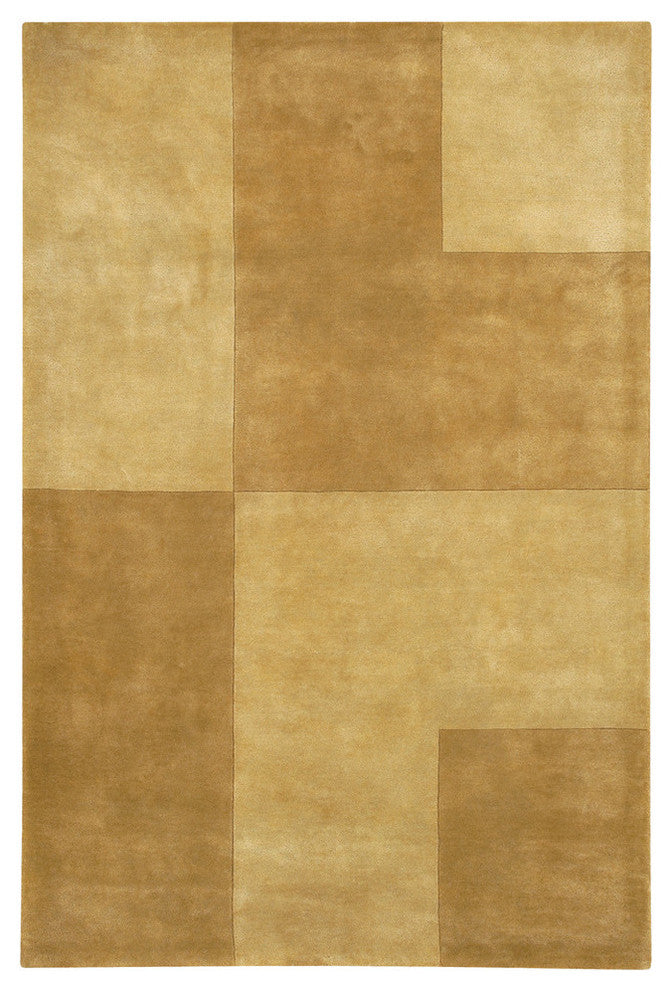 Antara Contemporary Area Rug, Gold and Brown, 5'x7'6"
