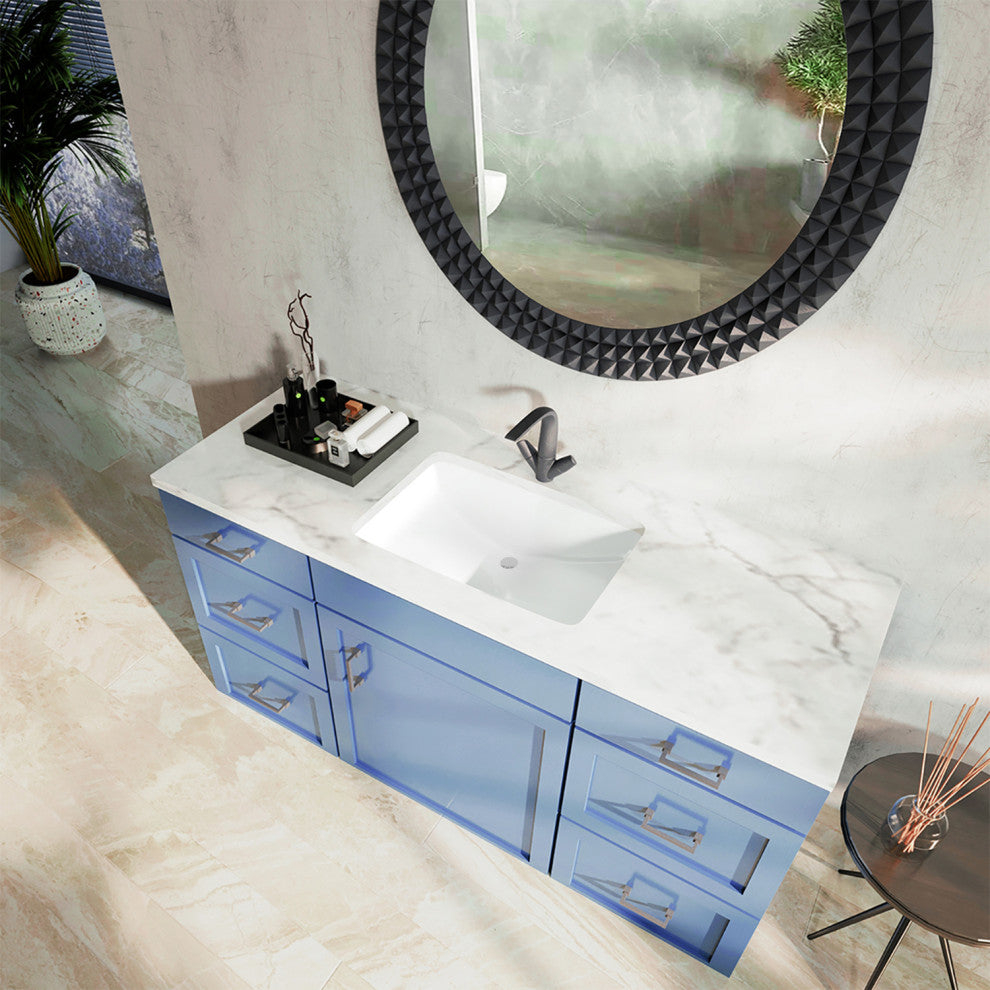 Sinber 21" Undermount Bathroom Sink with Overflow Ceramic C1312-OL