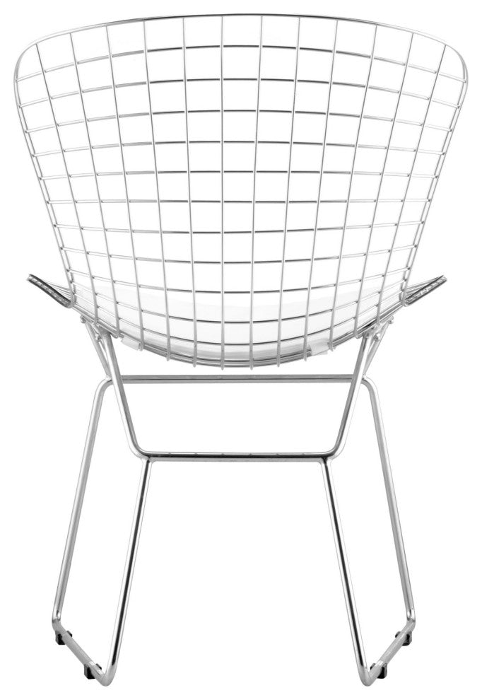 Dining Chair, Set of 2, Steel Metal, Chrome, Mid Century Bar Kitchen Pub Bistro
