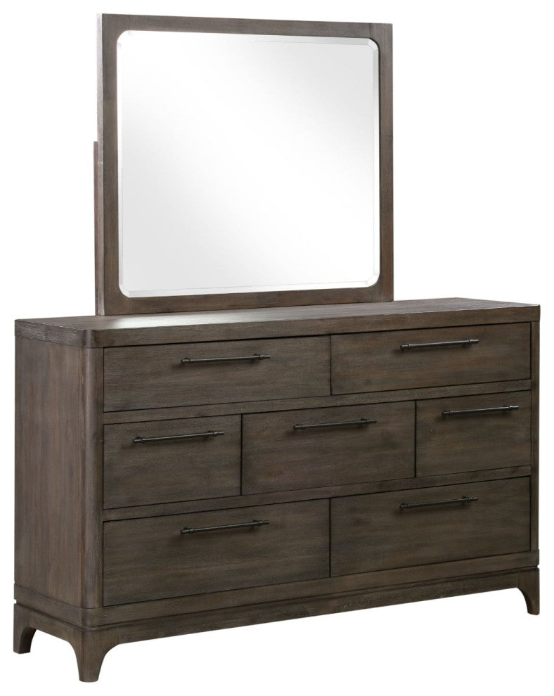 Modus Cicero 6PC Queen Upholstered Bedroom Set - Rustic Latte