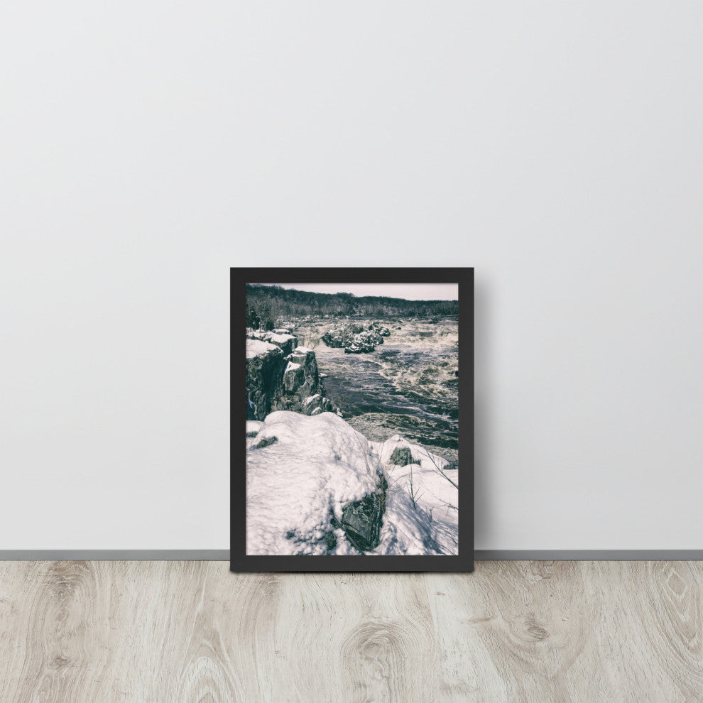 Great Falls Vintage Rural Landscape Framed Photo Paper Wall Art Prints, Black, 11" X 14"