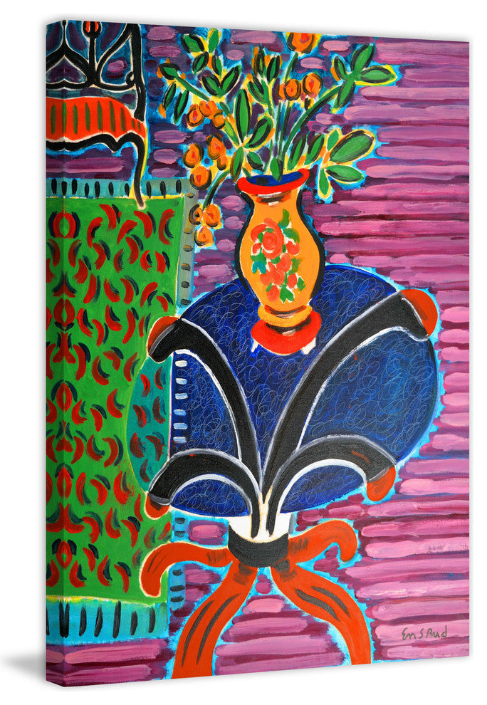 "Bouquet on Glass Table" Print on Canvas by Wayne Ensrud