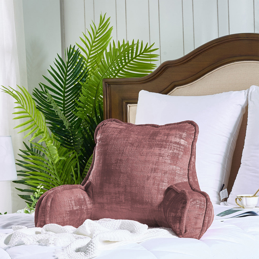 Textured Velvet DIY Bed Rest Cover and Inserts, Withered Rose, 20"x18"x17"