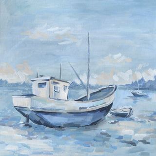 "Simple Boat" Painting Print on Wrapped Canvas, 18"x18"