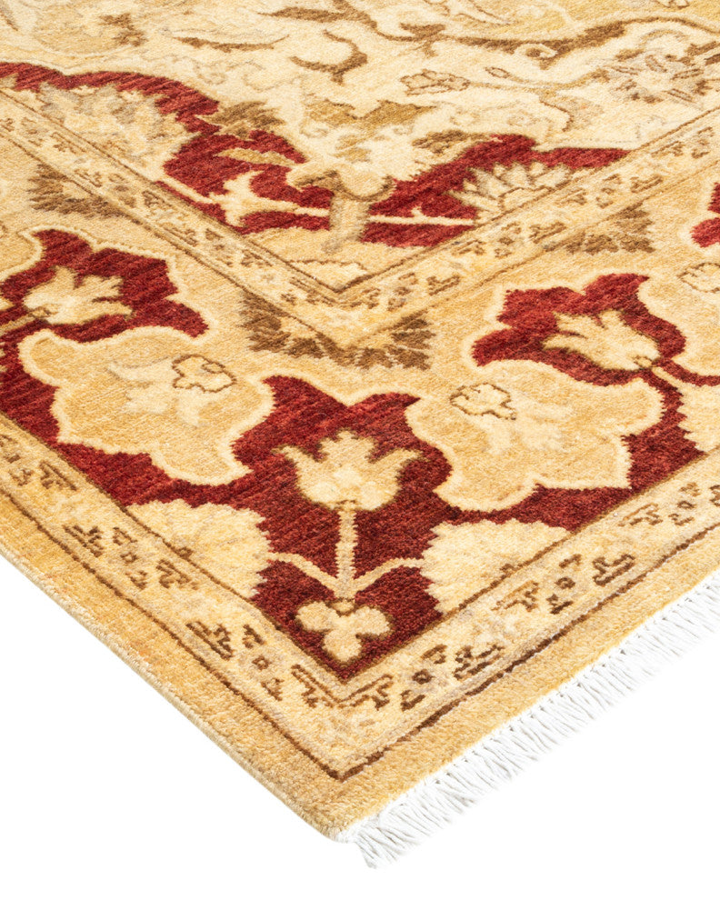 Eclectic, One-of-a-Kind Hand-Knotted Area Rug Yellow, 5' 10" x 9' 1"