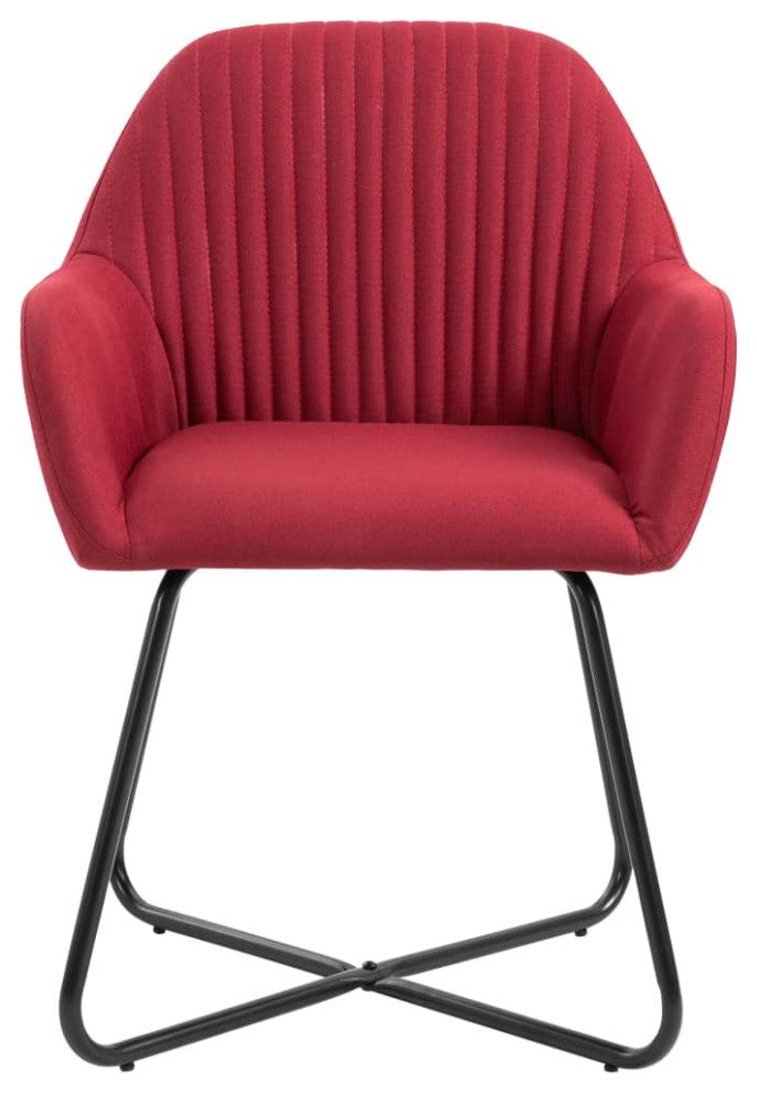 vidaXL Dining Chairs 2 pcs Wine Red Fabric