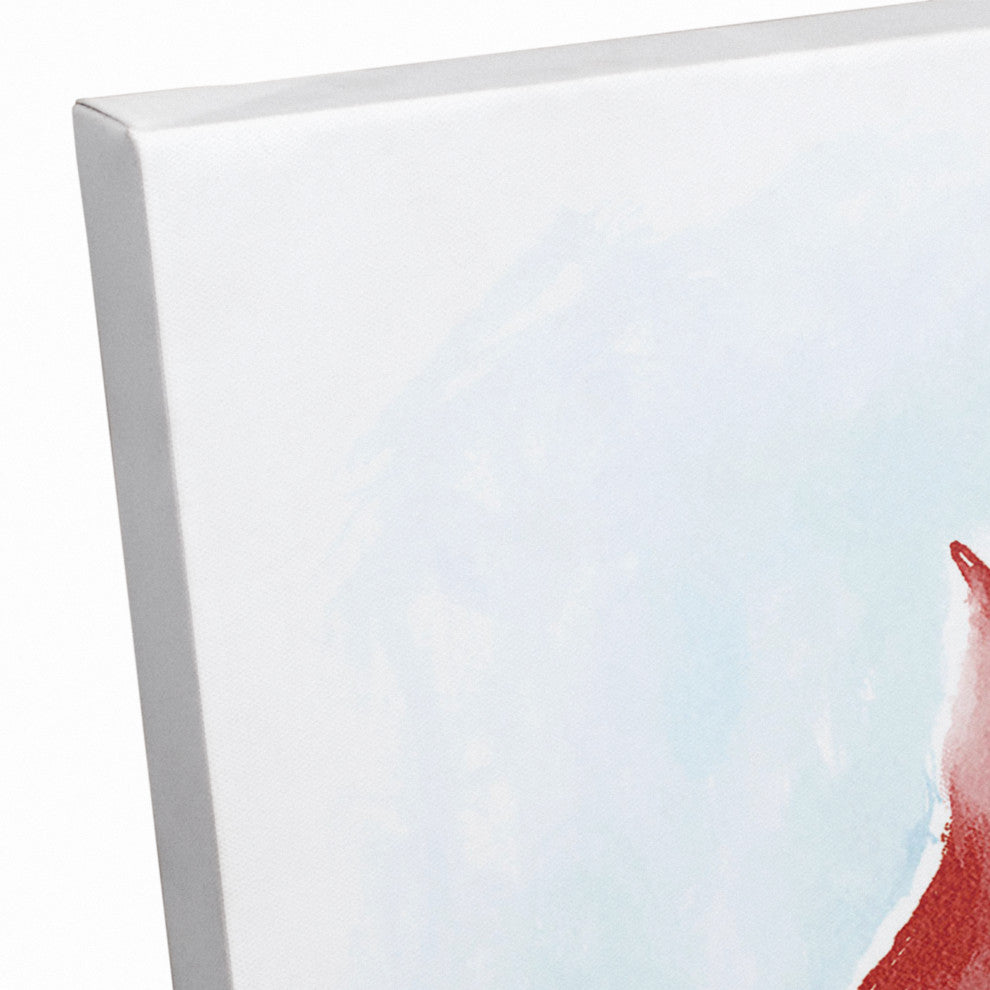 Two Cardinals On Leaves 3 16x16 Canvas Wall Art