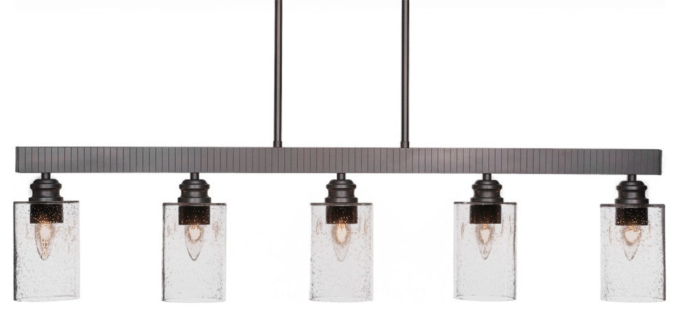 Edge 5-Light Bar, Espresso/Clear Bubble