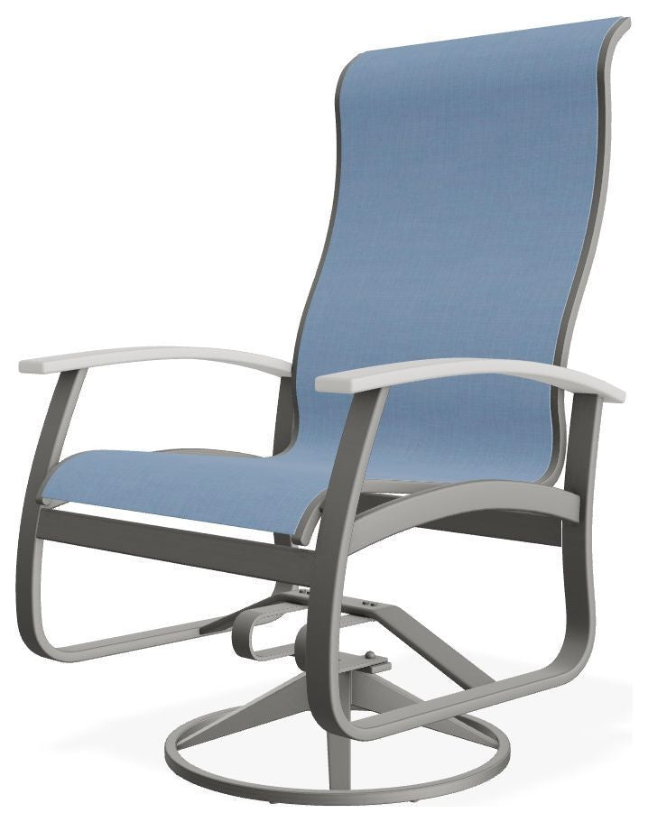 Belle Isle Sling Outdoor Swivel Rocker, Sky/Snow