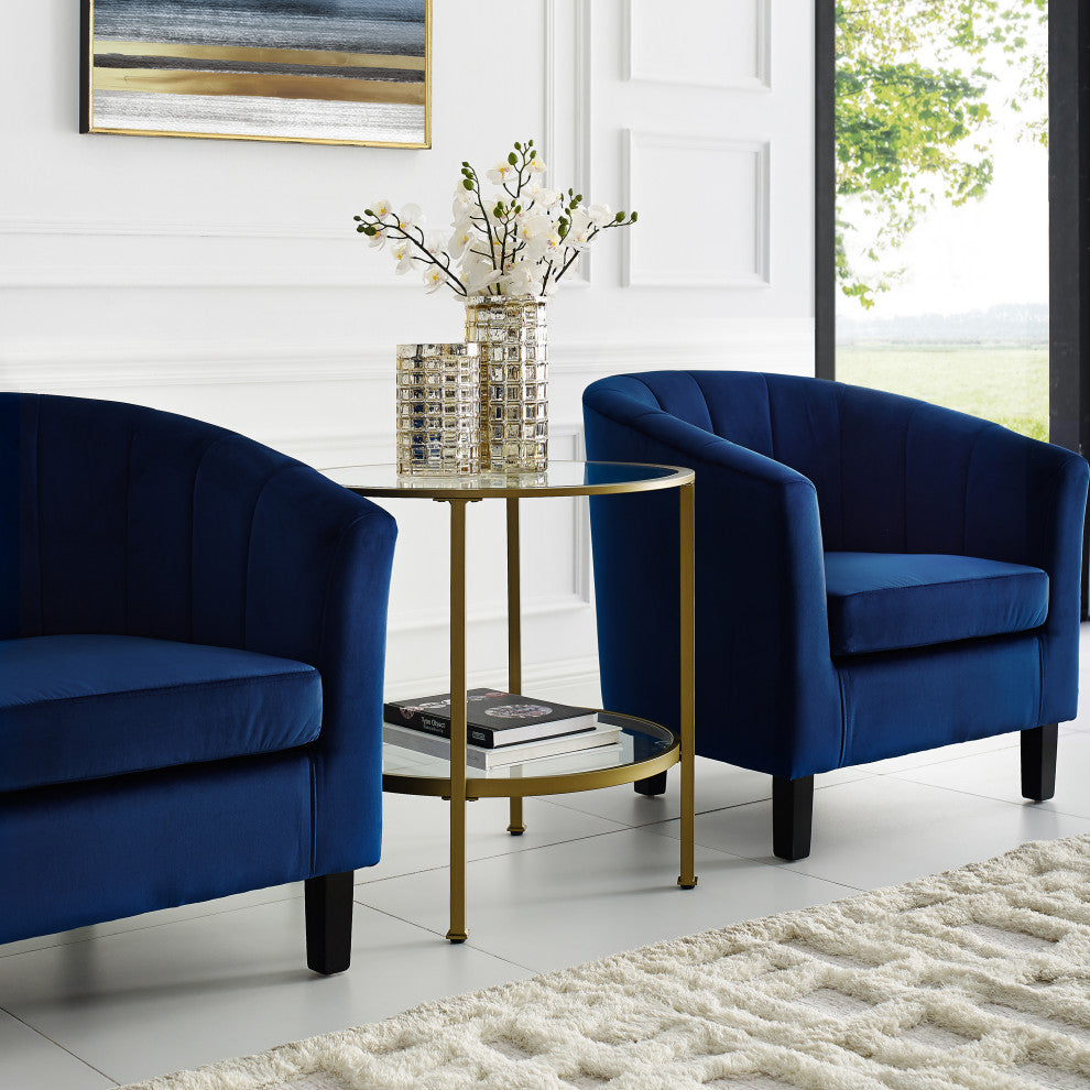 Aimee End Table, Soft Gold