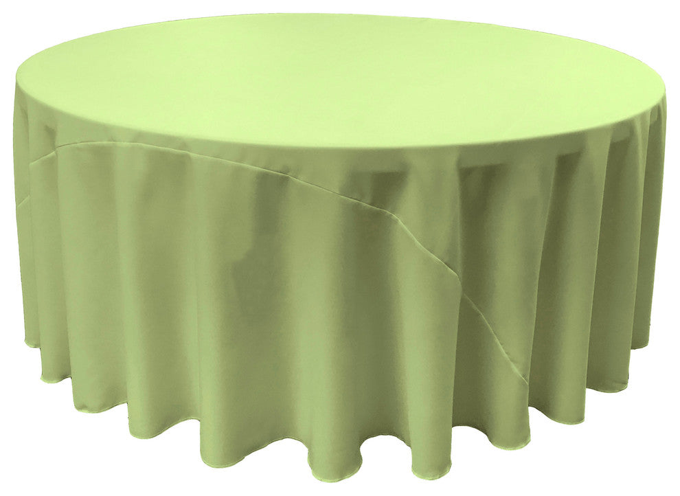 LA Linen Round Polyester Poplin, Sage, 108" Round