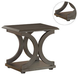 C-Shape Base End Table, Cappuccino