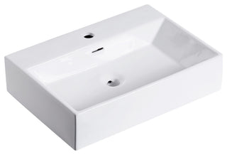 24x16.5" Rectangular White Ceramic Vessel Bathroom Vessel Sink