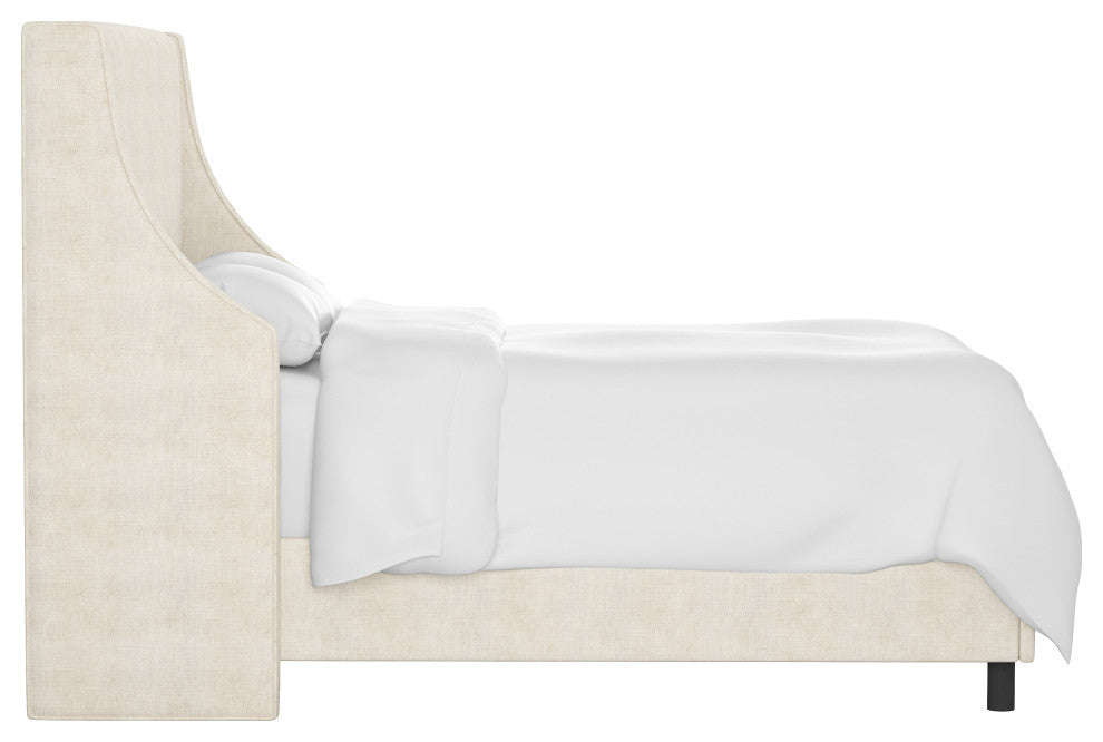 Wingbacl Bed, Linen Talc, Queen