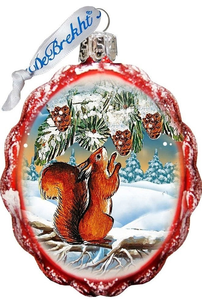 Keepsake Squirrel Scenic Glass Ornament