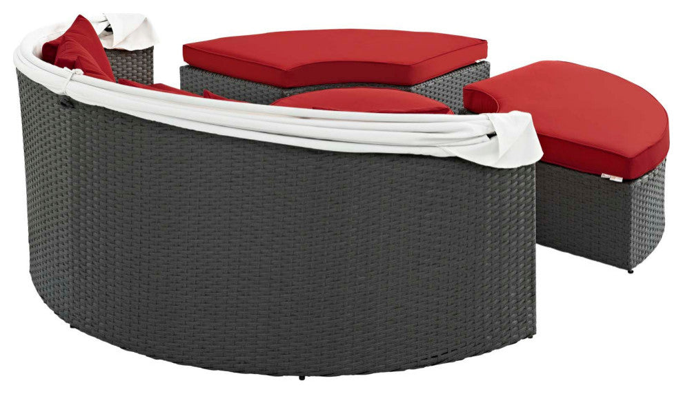 Sojourn Outdoor Patio Sunbrella Daybed, Red