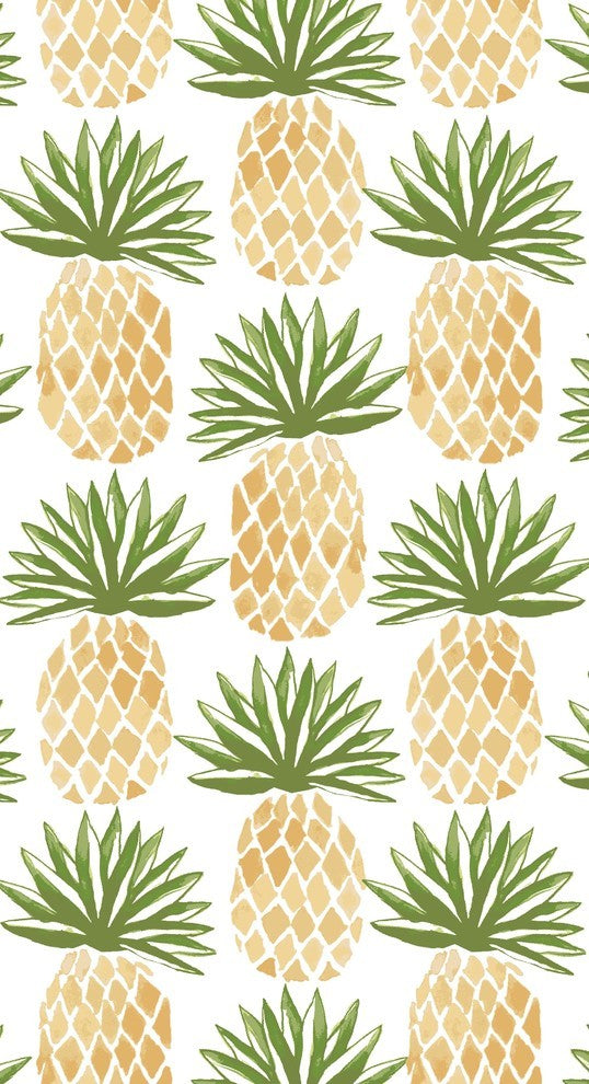 18"x30" Pineapple Stripes, Geometric Print Kitchen Towel, Green