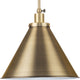 Hinton Collection One-Light Vintage Brass Modern Farmhouse Pendant