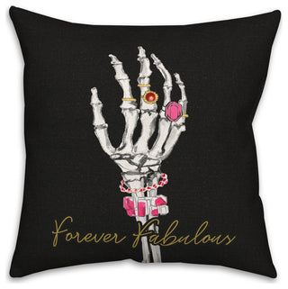 Fabulous Forever Skeleton 20x20 Throw Pillow