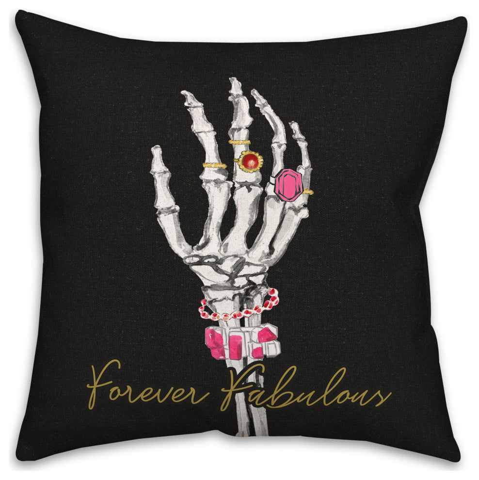 Fabulous Forever Skeleton 20x20 Throw Pillow