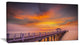 "Seashore With Long Wooden Pier" Sea Pier and Bridge Wall Art Canvas, 40"x20"