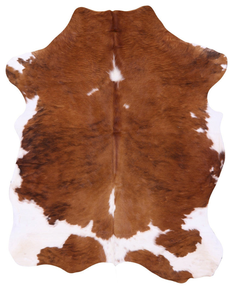 6' 8" X 5' 2" Organic Natural Hair-On Cowhide Area Rug C1971