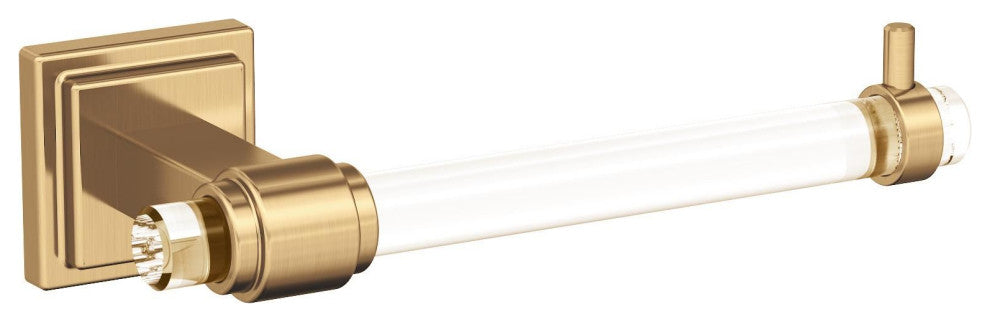 Amerock Glacio Contemporary Single Post Toilet Paper Holder, Clear/Champagne Bro