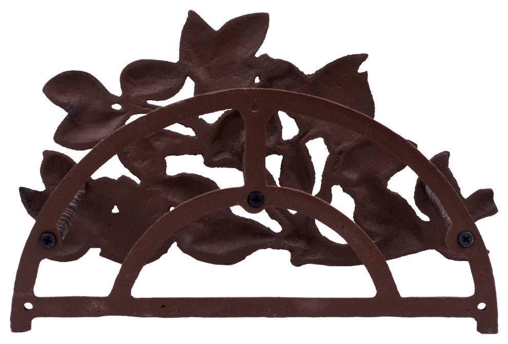 Garden Hose Holder, Birds In Bush, Cast Iron, 12.5" Long