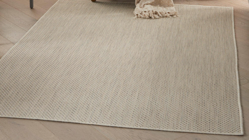 Nourison Courtyard 4' x 6' Ivory Silver Modern Area Rug