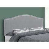 Bed, Headboard Only, Queen Size, Bedroom, Upholstered, Grey Leather Look