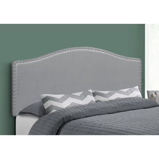 Bed, Headboard Only, Queen Size, Bedroom, Upholstered, Grey Leather Look