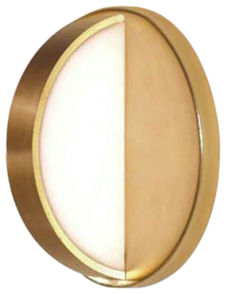 5W Wall Sconce, Aged Brass with White Acrylic Diffuser