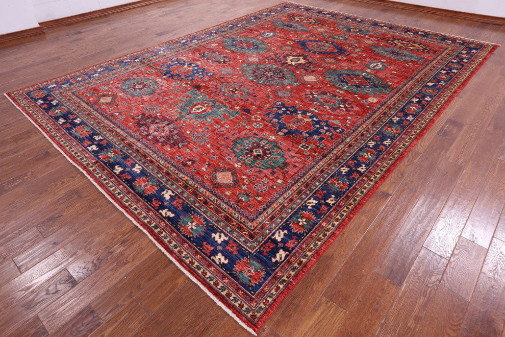 9' 11" X 13' 7" Persian Fine Serapi Handmade Wool Rug - Q12439