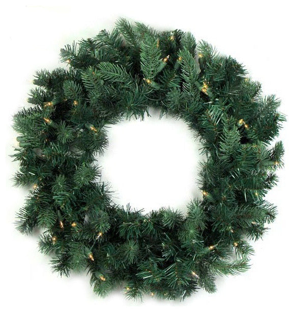 24" Washington Frasier Pe/Pvc Wreath, 180 Tips, 35 Clear Lights