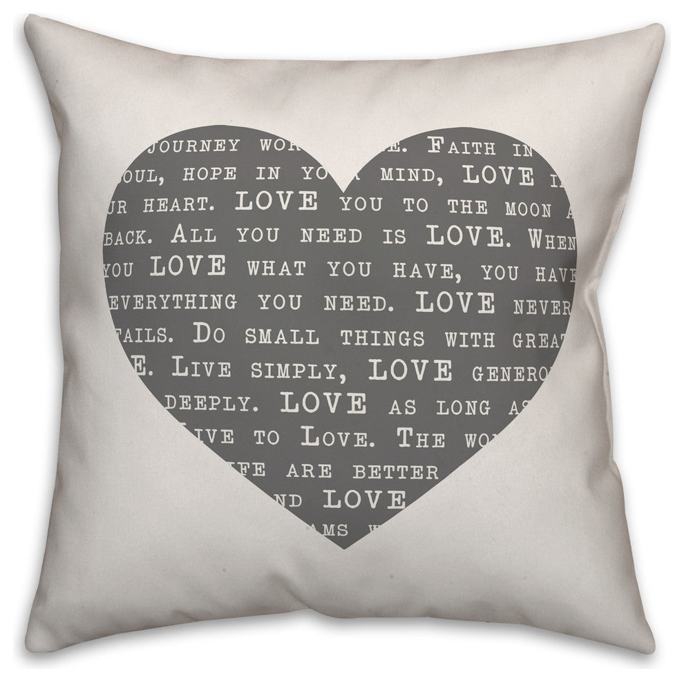 Love Definition Heart Throw Pillow, 18x18