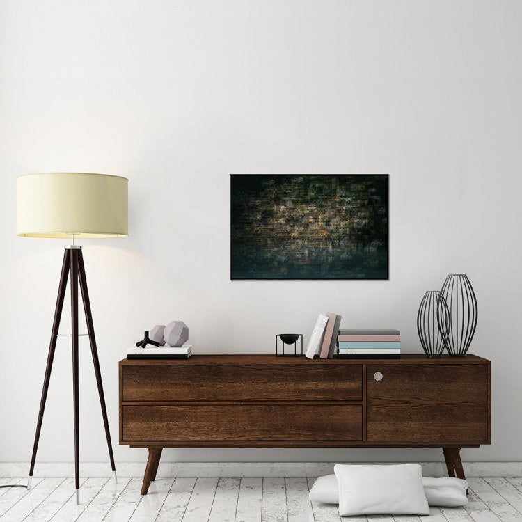 "Multi House" Framed Canvas Giclee by Roberto Marini, 37x25"