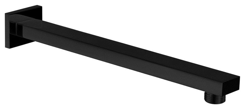 Aqua Piazza 17" Long Shower Arm, Matte Black Finish