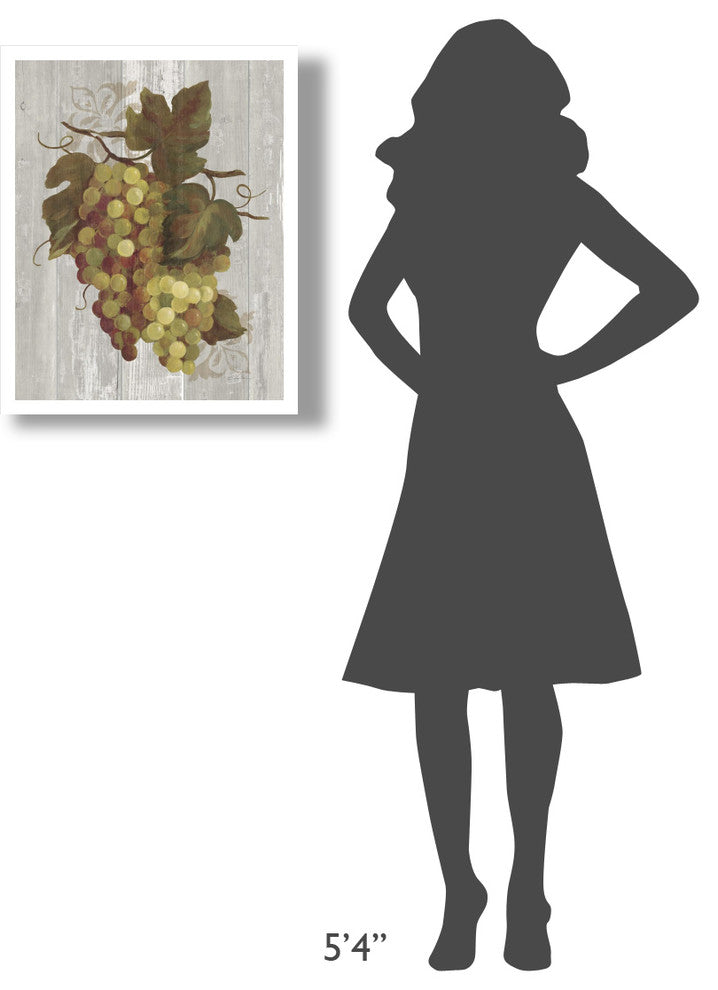 "Autumn Grapes IV on Wood" Digital Paper Print by Silvia Vassileva, 22"x26"