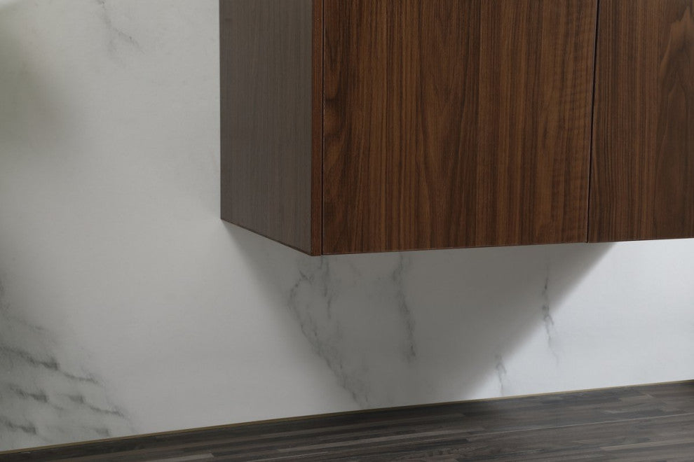 Phoebe Single Bathroom Vanity, Walnut, 36", Without Backsplash