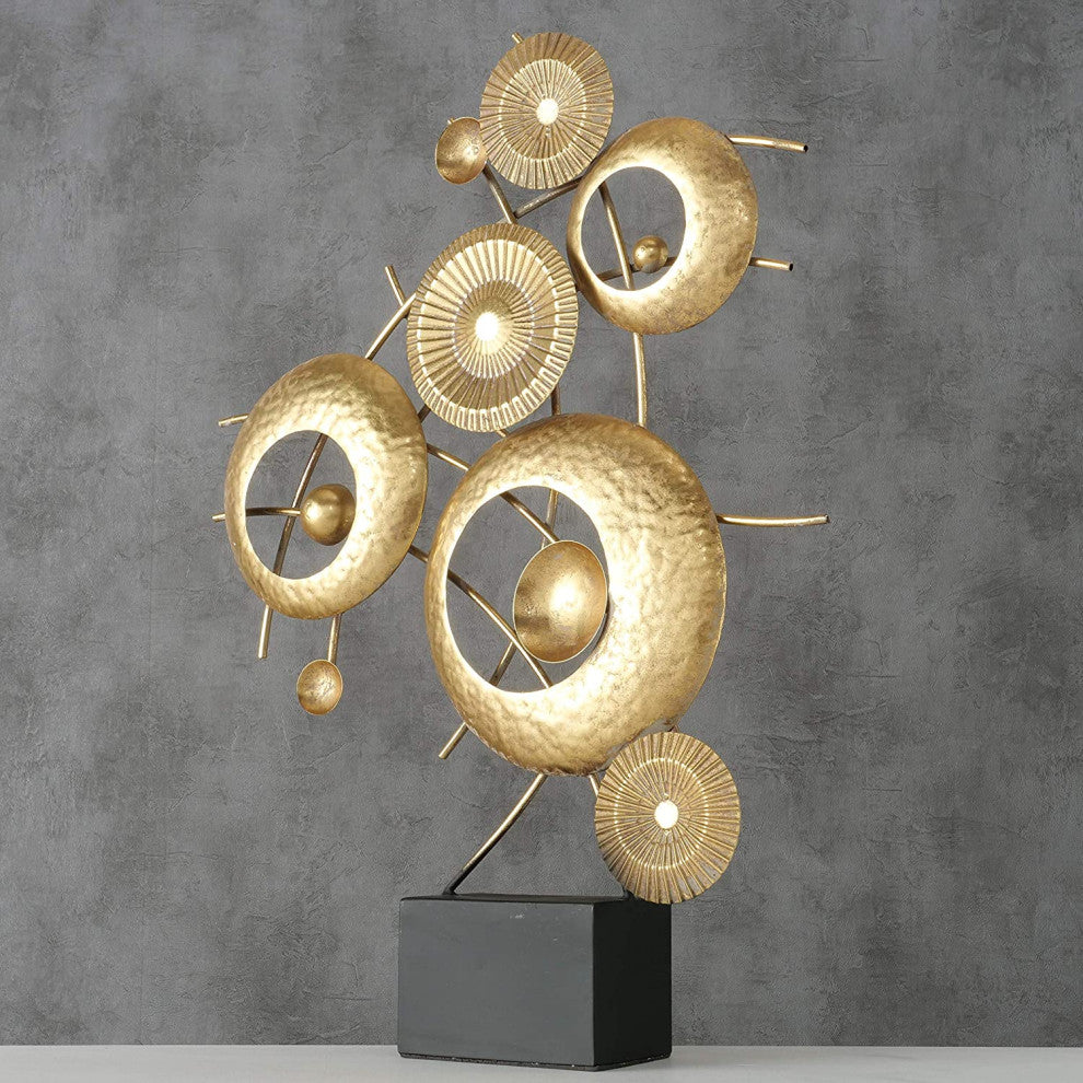 Connected Rings Welded Sculpture, Gallery Base