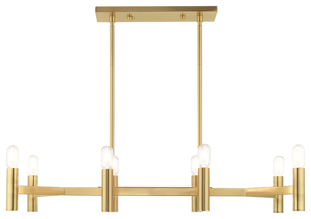 Livex Lighting Satin Brass 8-Light Linear Chandelier