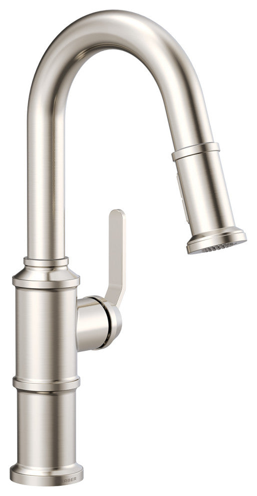 Kinzie Single Handle Pull-Down Prep Faucet, Stainless Steel