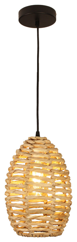Tropical Natural Tule 1-Light Cream Bell Pendant