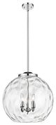 Athens Water Glass Pendant, Polished Chrome, Clear Water Glass
