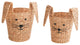2-Piece Set Round Tapered Bunny Baskets, Natural