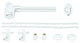 European Pedestal Lavatory Kit - Cross Handles In Powder Coated White